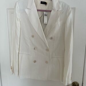White linen Ralph Lauren blazer.